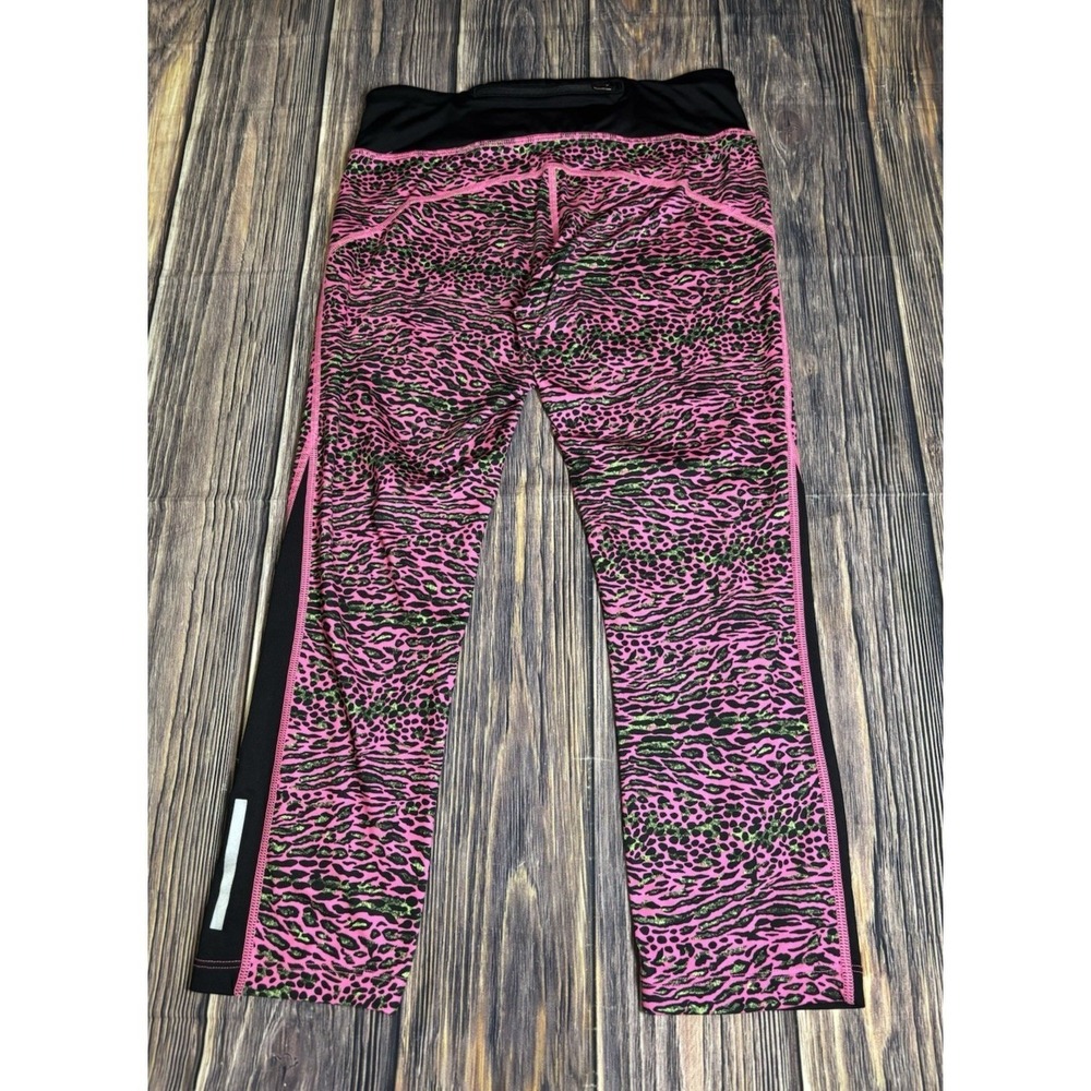 Nike Dri-FIT Womens S Pink Animal Print Running Leggings Workout Crop Pants - Picture 3 of 15